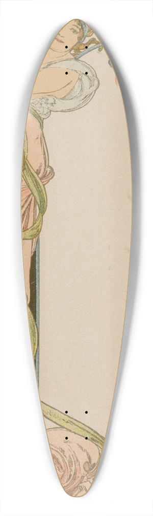Alphonse Mucha - Menu Card 39.3 inch art pintail longboard deck