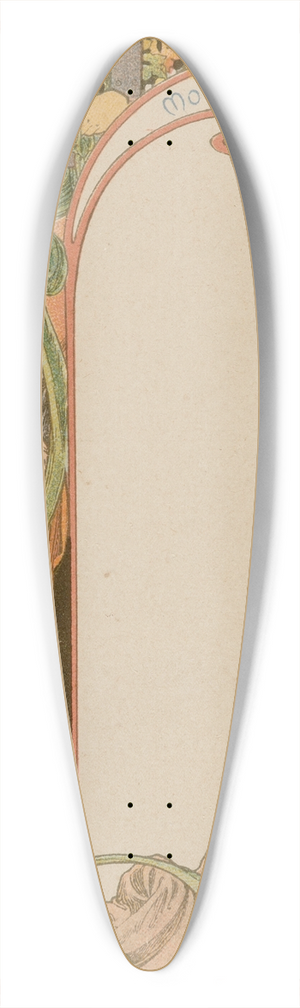 Alphonse Mucha - Menu Card 39.3 inch art pintail longboard deck