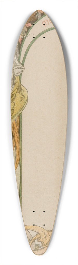 Alphonse Mucha - Menu Card 39.3 inch art pintail longboard deck