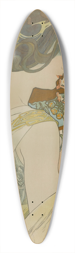 Alphonse Mucha - Primrose 39.3 inch art pintail longboard deck