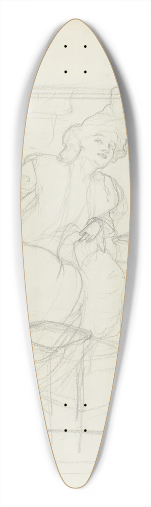Alphonse Mucha - Sarah Bernhardt 39.3 inch art pintail longboard deck
