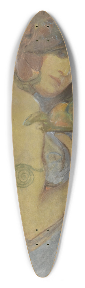 Alphonse Mucha - Study For a Poster; Fruit 39.3 inch art pintail longboard deck