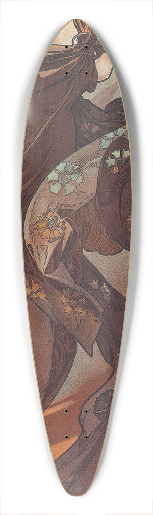 Alphonse Mucha - toile Du Soir 39.3 inch art pintail longboard deck