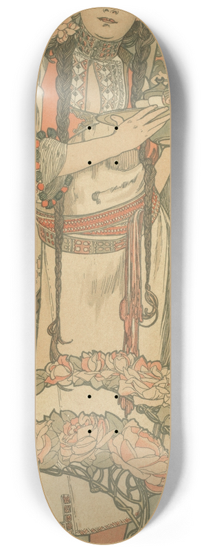 Alphonse Mucha - Bosnie-Herzegovine; Lexposition Universelle, Paris 8.25 inch art skate deck