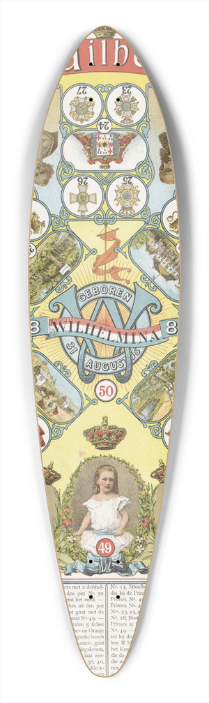 Amand - Prinses Wilhelmina spel 39.3 inch art pintail longboard deck