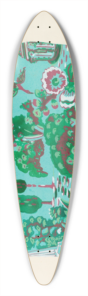 American 20th Century - Bandbox Design 39.3 inch art pintail longboard deck