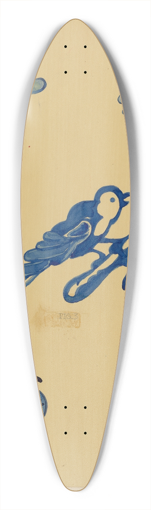 American 20th Century - Bird Decorations on Stoneware 39.3 inch art pintail longboard deck