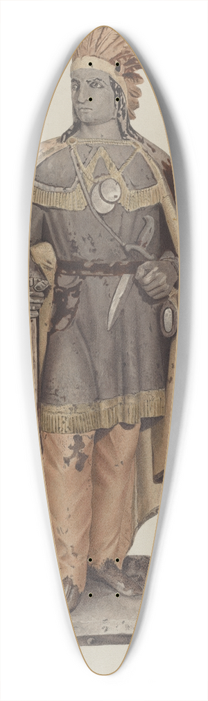 American 20th Century - Cigar Store Indian 39.3 inch art pintail longboard deck