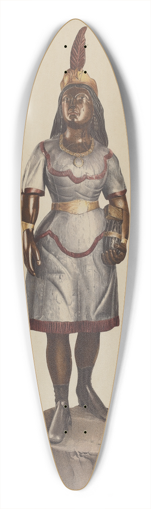 American 20th Century - Cigar Store Pocahontas 39.3 inch art pintail longboard deck