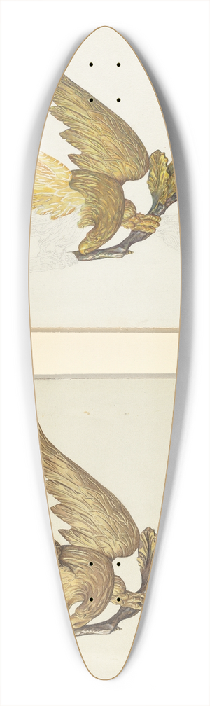 American 20th Century - Eagle 39.3 inch art pintail longboard deck