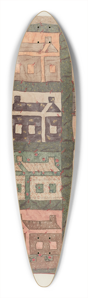 American 20th Century - Log Cabin Patchwork Quilt 39.3 inch art pintail longboard deck