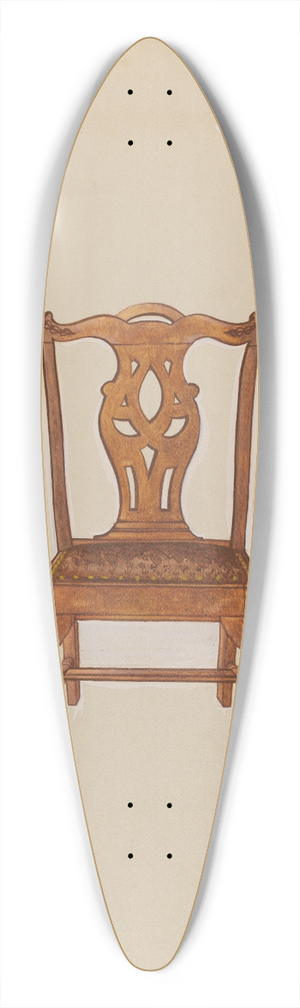 American 20th Century - None Given 39.3 inch art pintail longboard deck