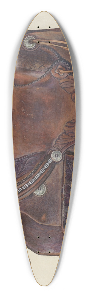 American 20th Century - Saddle 39.3 inch art pintail longboard deck