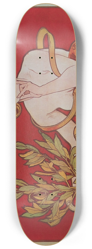 Alphonse Mucha - Cycles Waverley Paris. 8.25 inch art skate deck