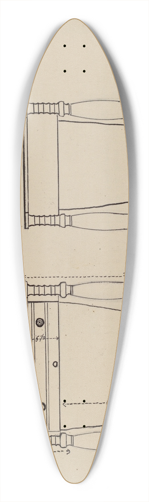 American 20th Century - Sewing and Work Table 39.3 inch art pintail longboard deck