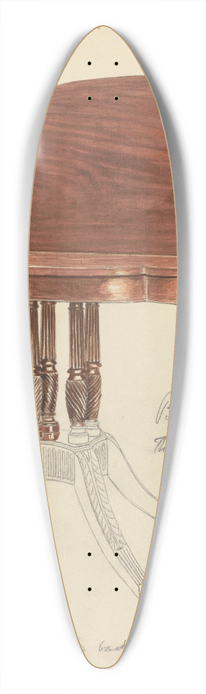American 20th Century - Table 39.3 inch art pintail longboard deck