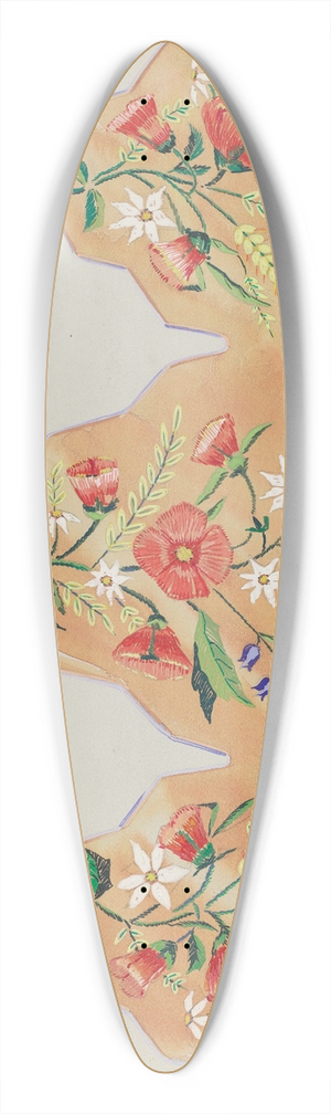 American 20th Century - Textile 39.3 inch art pintail longboard deck