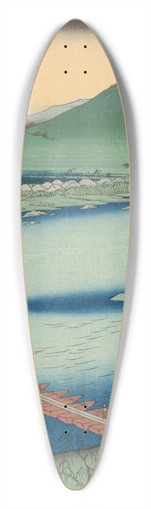 And Hiroshige - Etchu Prefecture; Floating Bridge (Funabashi) 39.3 inch art pintail longboard deck