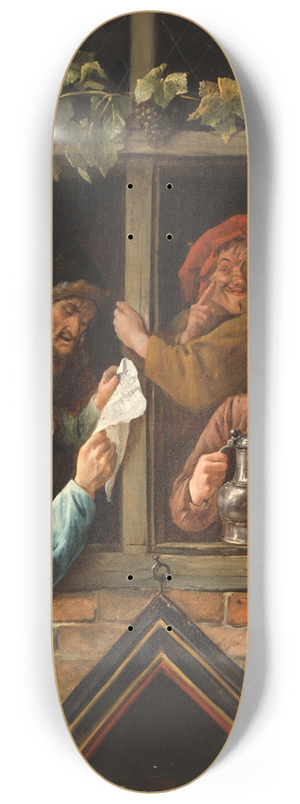 Jan Steen - Rhetoricians at a Window 8.25 inch art skate deck