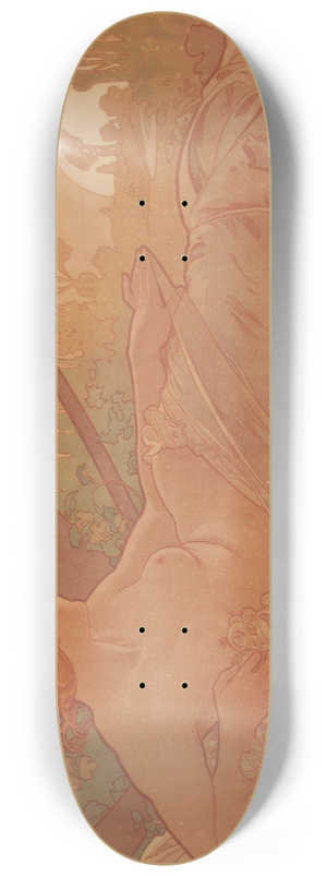 Alphonse Mucha - Dusk 8.25 inch art skate deck