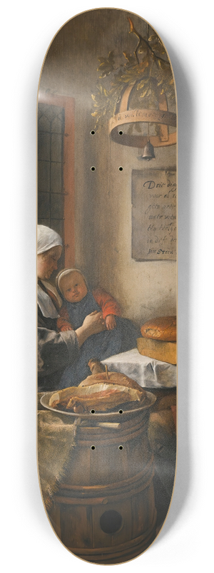 Jan Steen - The prayer before the meal 8.25 inch art skate deck Jan Steen - The prayer before the meal 8.25 inch art skate deck
