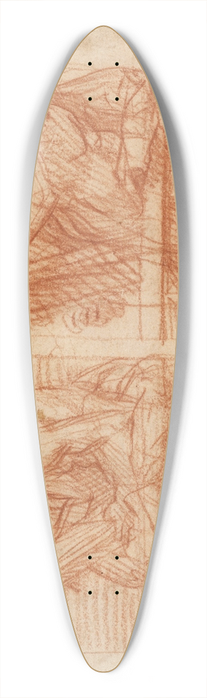 Andrea del Sarto - Study of Figures Behind a Balustrade 39.3 inch art pintail longboard deck