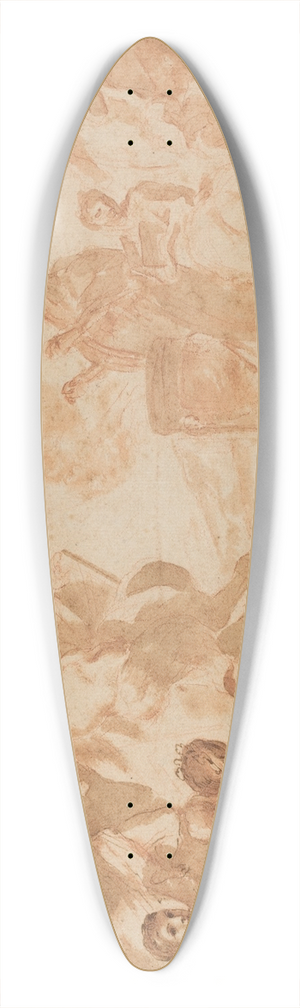 Andrea Sacchi - A Sacrifice to Pan 39.3 inch art pintail longboard deck