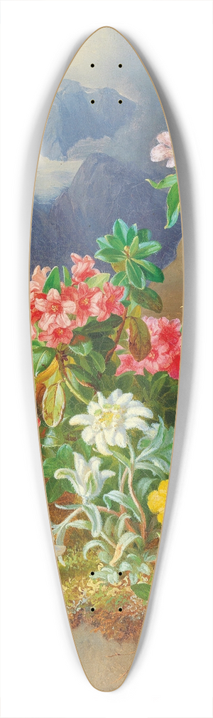 Andreas Lach - Alpine flowers 39.3 inch art pintail longboard deck