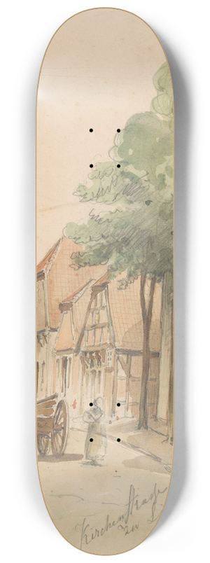 Jan Striening - Gezicht op de Kirchenstrasze te Lingen 8.25 inch art skate deck Jan Striening - Gezicht op de Kirchenstrasze te Lingen 8.25 inch art skate deck
