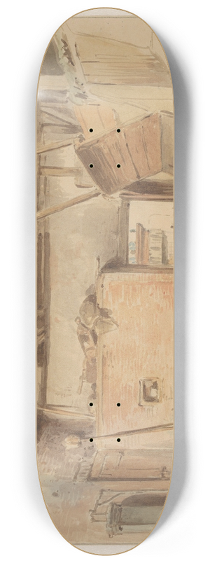 Jan Striening - Interieur van een boerenschuur met doorkijk naar de keuken 8.25 inch art skate deck