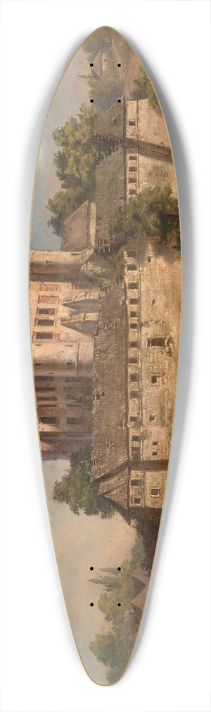 Andrzej Grabowski - Castle in Winicz 39.3 inch art pintail longboard deck