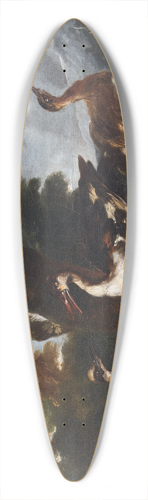 Angelo Maria Crivelli - Landscape with Birds 39.3 inch art pintail longboard deck