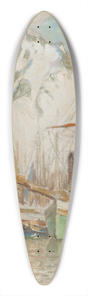 Anna Boberg - In the Harbour, Svolvaer. Study from Lofoten 39.3 inch art pintail longboard deck
