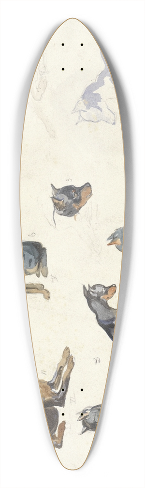 Anna Maria Kruijff - Studies van een hond 39.3 inch art pintail longboard deck