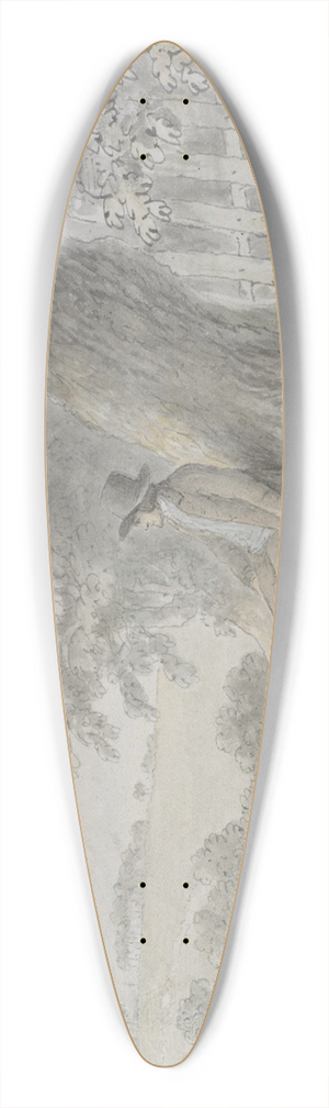 Anthony Devis - Landscape with seated man 39.3 inch art pintail longboard deck