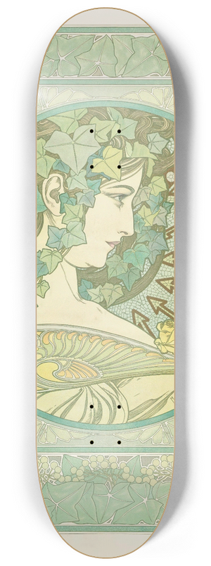 Alphonse Mucha - Ivy 8.25 inch art skate deck