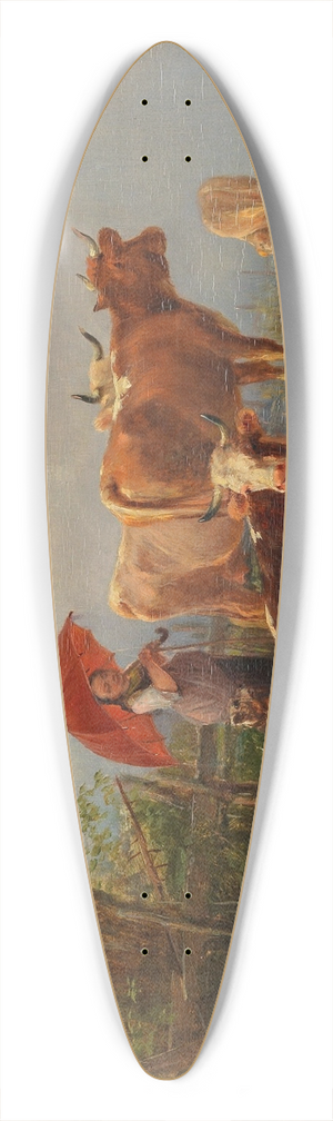 Anton Braith - Der rote Schirm 39.3 inch art pintail longboard deck
