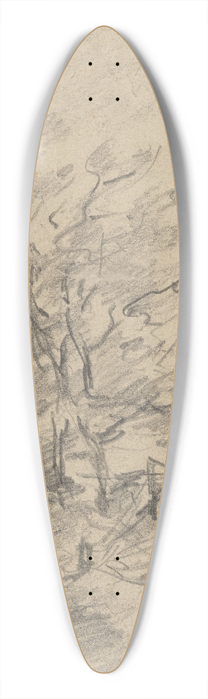 Anton Burger - Heimkehrende Figuren in windiger Landschaft 39.3 inch art pintail longboard deck