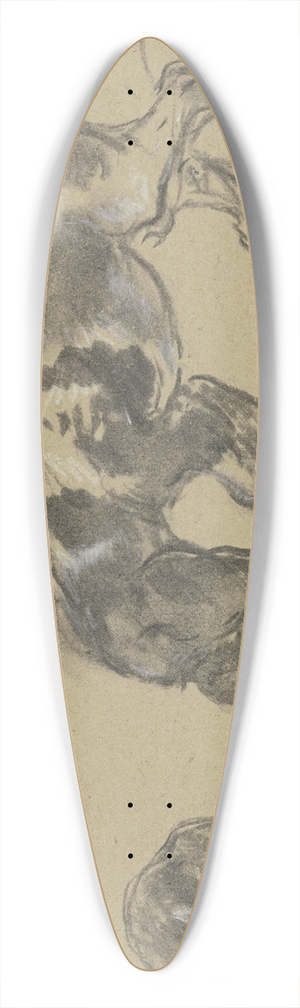 Anton Burger - Studienblatt; Junge Jagdhunde 39.3 inch art pintail longboard deck