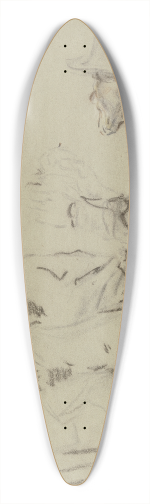 Anton Burger - Treiber auf einem Steinblock ruhend 39.3 inch art pintail longboard deck