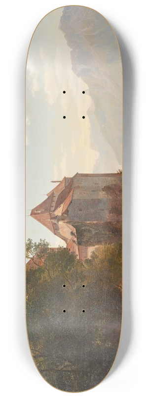 Janus la Cour - Castle by Lake Geneva 8.25 inch art skate deck