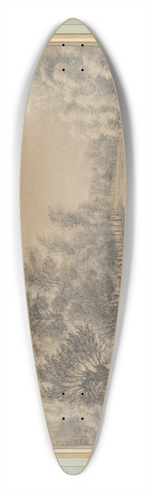 Antonie Waterloo - River Landscape 39.3 inch art pintail longboard deck