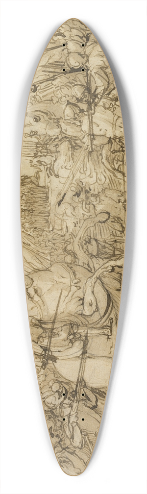 Antonio Maria Viani - Battle Scene 39.3 inch art pintail longboard deck