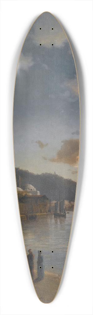 Anton Melbye - A Turkish Harbour By Moonlight 39.3 inch art pintail longboard deck