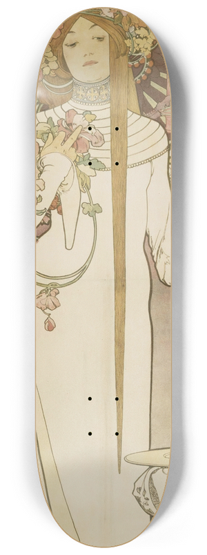 Alphonse Mucha - La Trappistine 8.25 inch art skate deck