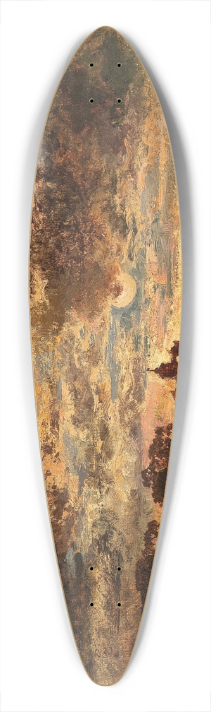 Anton Waldhauser - Abendliche Seenlandschaft im Mondlicht 39.3 inch art pintail longboard deck