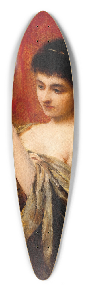 Apolinary Kotowicz - Lady with a Letter 39.3 inch art pintail longboard deck