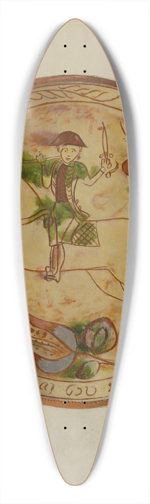 Archie Thompson - Pa. German Plate 39.3 inch art pintail longboard deck