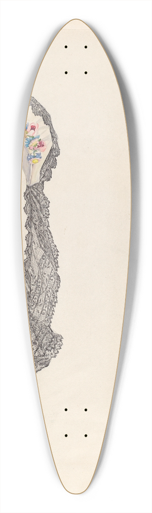 Arelia Arbo - White Satin Bonnet 39.3 inch art pintail longboard deck