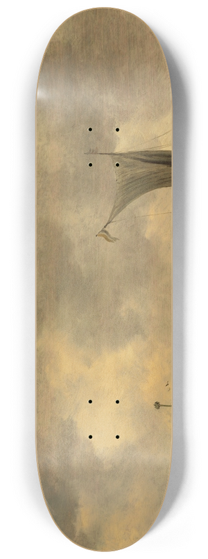 Jan van Goyen - A river estuary with shipping and fishermen on the shore 8.25 inch art skate deck